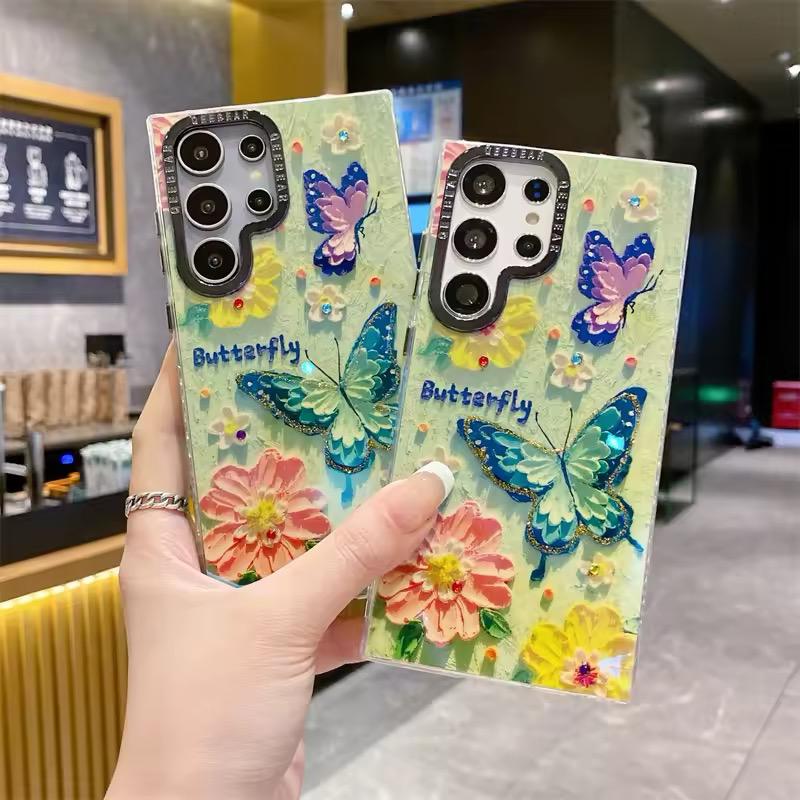 Premium Super Glossy Colorful Floral Butterfly Protective Cover