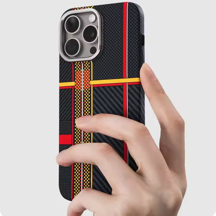 LUXO Carbon Fiber Design Case for iPhone Luminous Embossed Slim PC Magnetic Cover Glow in the Dark
