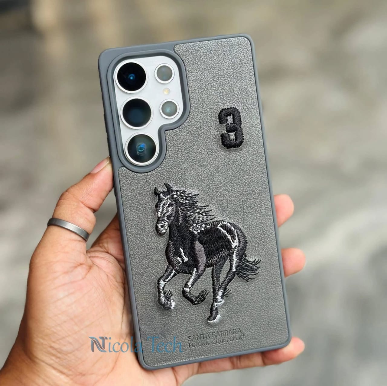 SANTA-BARBARA Yarn emboss Horse Leather Case Samsung